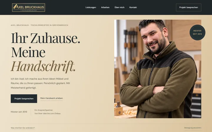Startseite der Website von Axel Bruckhaus