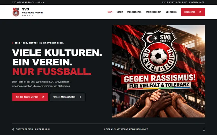Startseite der Website von SVG Grevenbroich 1988 e.V.